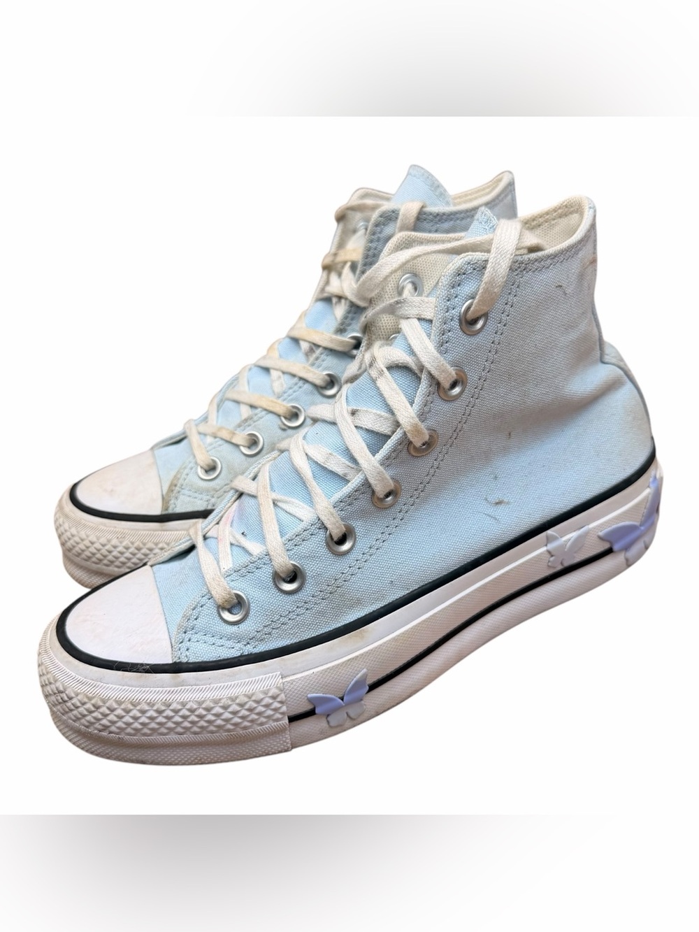 Converse size 6 Star Lift Butterflies High-Top Sneaker - Blue Supermoon